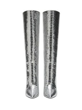 I.N.C. Rajelp Silver Snakeskin Boots — Size 8 — New in Box